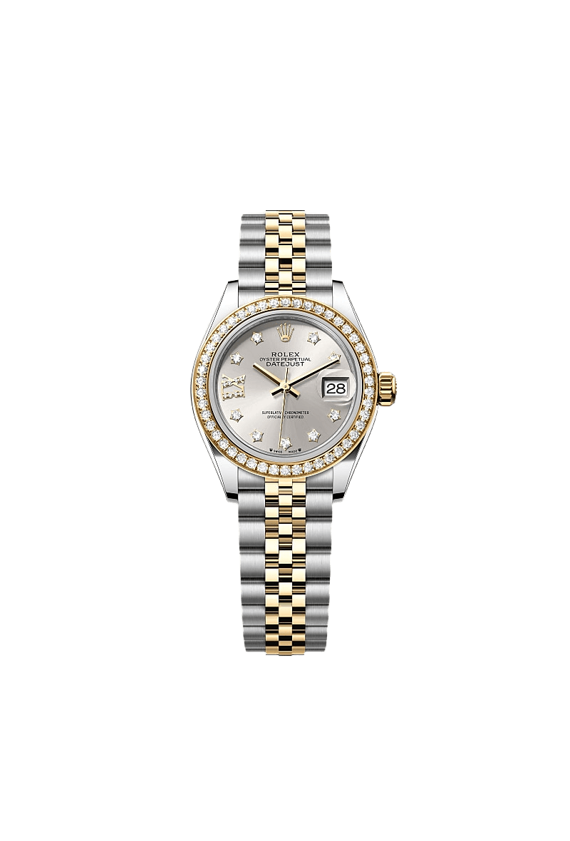 Rolex Lady-Datejust Oyster, 28 mm, Oystersteel, yellow gold and diamonds