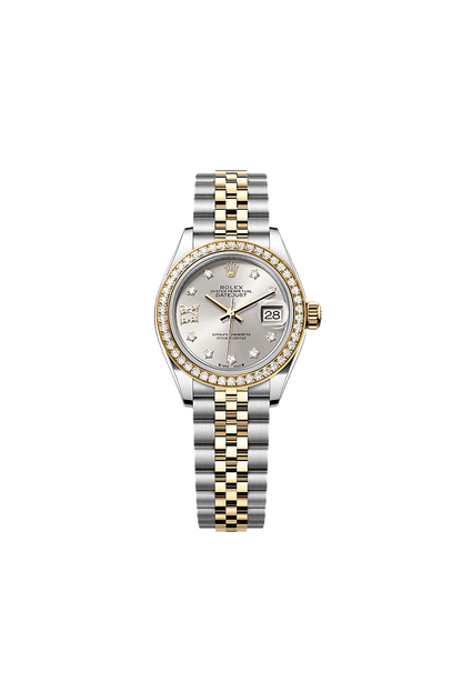 Rolex Lady-Datejust Oyster, 28 mm, Oystersteel, yellow gold and diamonds