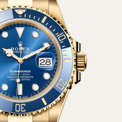 B- Rolex Submariner Date Oyster, 41 mm, yellow gold