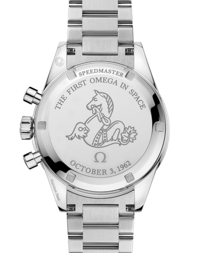 A- Speedmaster First OMEGA in Space 39.7 mm, steel on steel