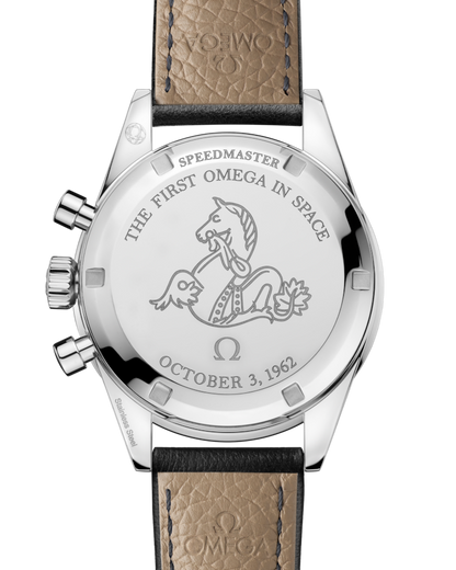 Speedmaster First OMEGA in Space 39.7 mm, steel on leather strap