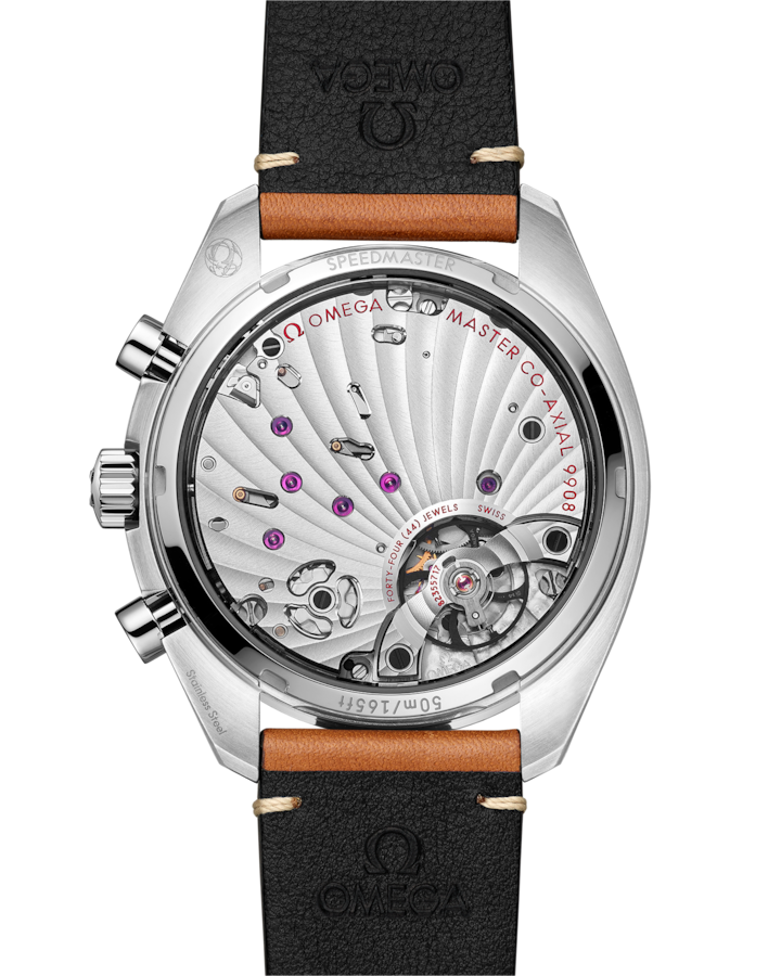Speedmaster Chronoscope 43 mm, steel on leather strap