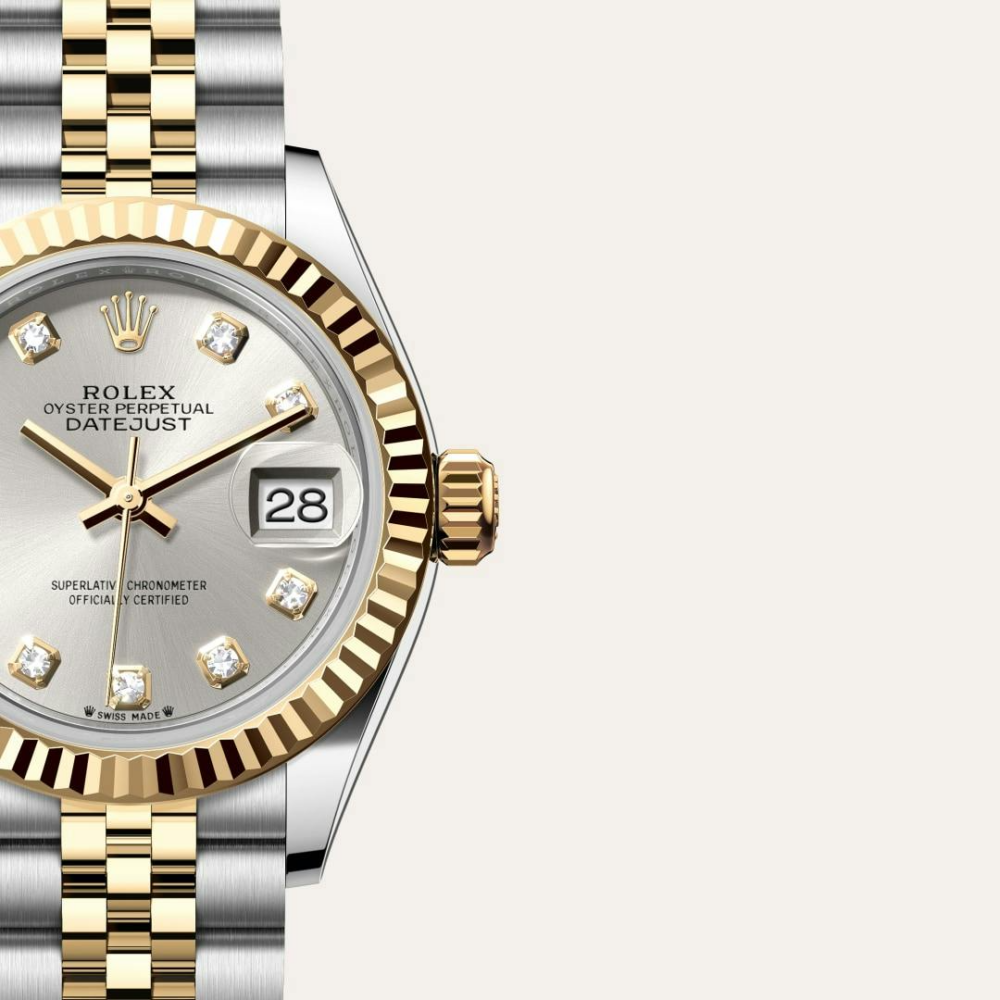 Rolex Lady-Datejust Oyster, 28 mm, Oystersteel and yellow gold
