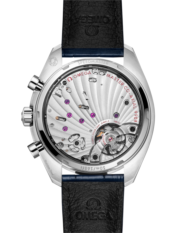Speedmaster Chronoscope 43 mm, steel on leather strap