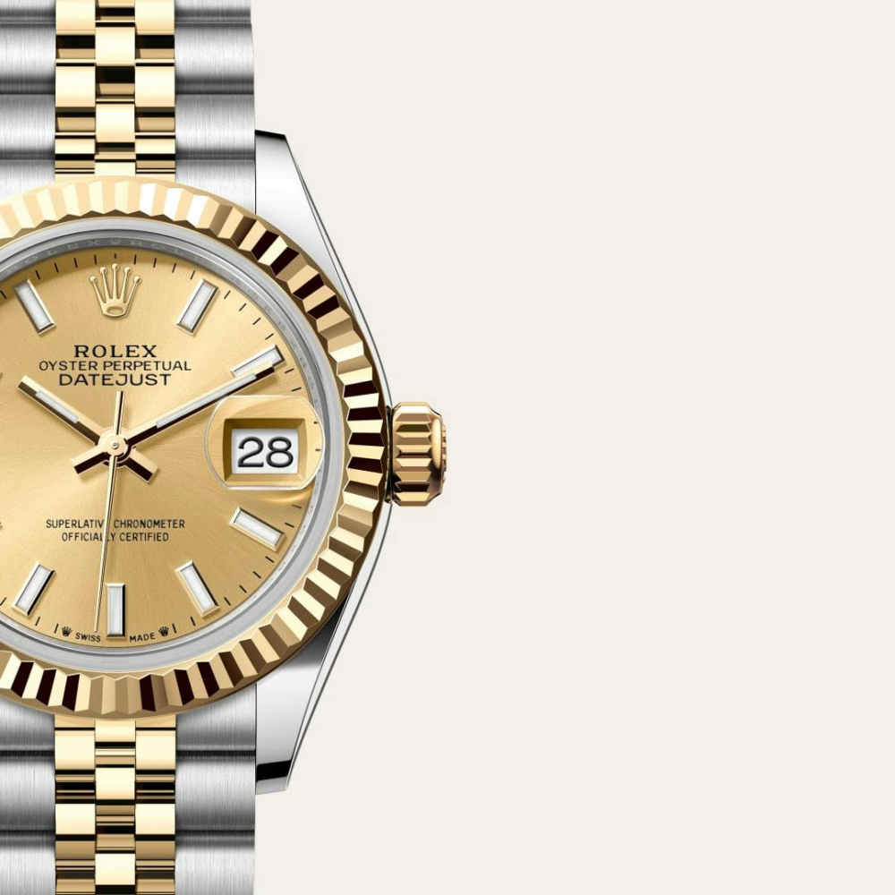 Rolex Lady-Datejust Oyster, 28 mm, Oystersteel and yellow gold