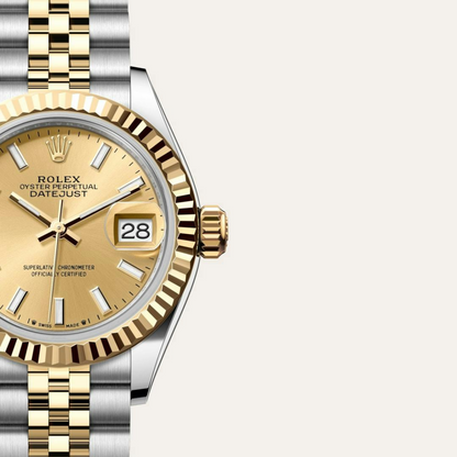 Rolex Lady-Datejust Oyster, 28 mm, Oystersteel and yellow gold
