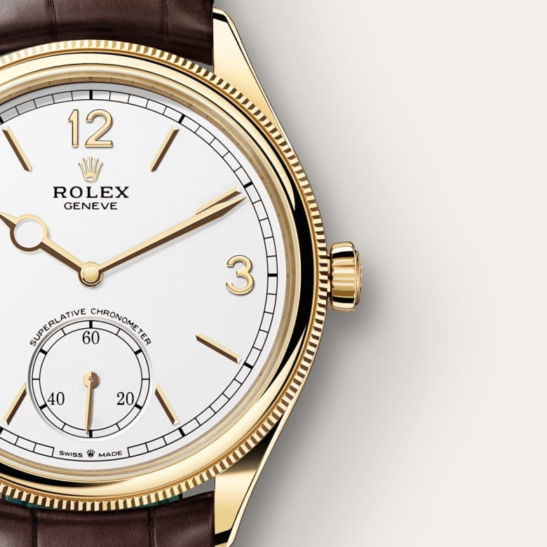 Rolex 1908 39 mm, 18 kt yellow gold, polished finish