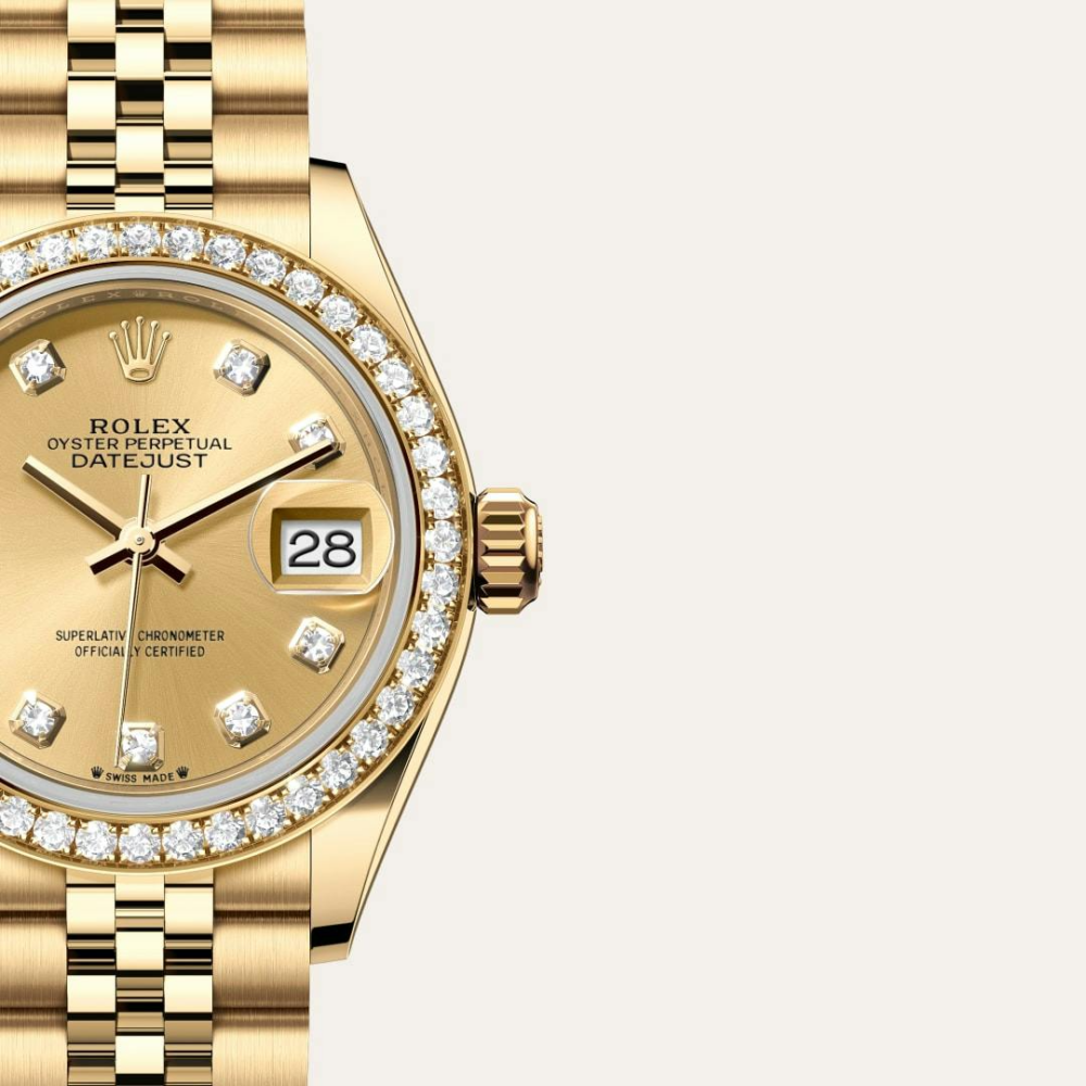 Rolex Lady-Datejust Oyster, 28 mm, yellow gold and diamond
