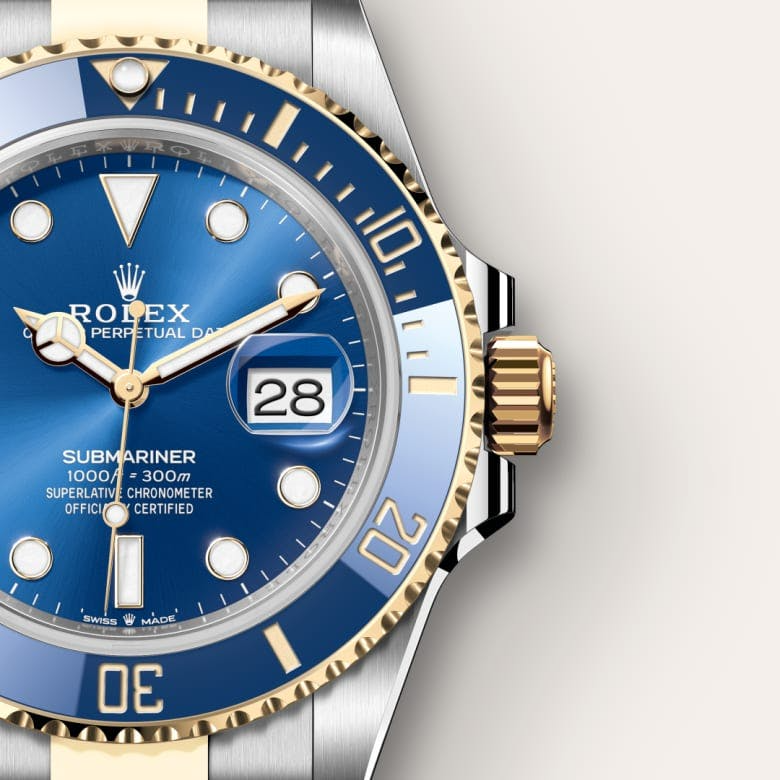 B- Rolex Submariner Date Oyster, 41 mm, Oystersteel and yellow gold