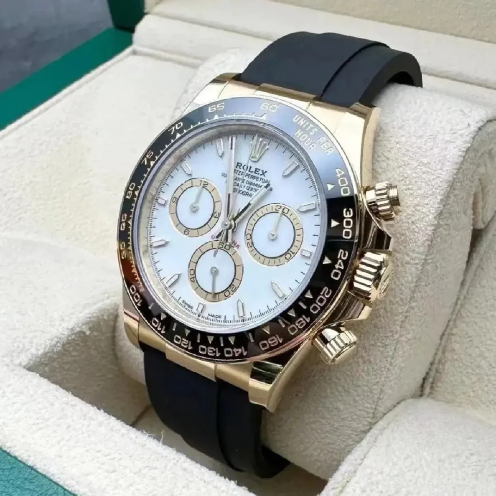 Rolex Cosmograph Daytona Yellow Gold White Dial with Oysterflex Bracelet