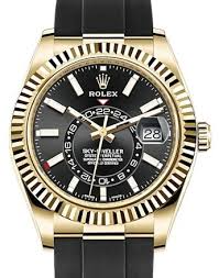 Rolex Sky-Dweller Oysterflex, 18K Yellow Gold, Black Index Dial 42 mm