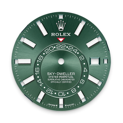 Rolex Sky-Dweller, 42mm, Oystersteel and 18k White Gold, Green, Jubilee