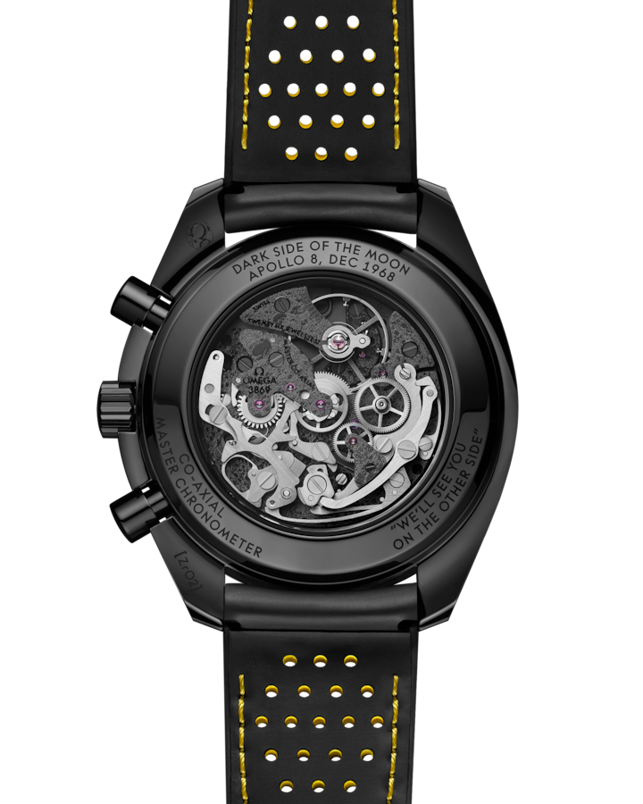 Speedmaster Dark Side of the Moon 44.25 mm, black ceramic on rubber strap