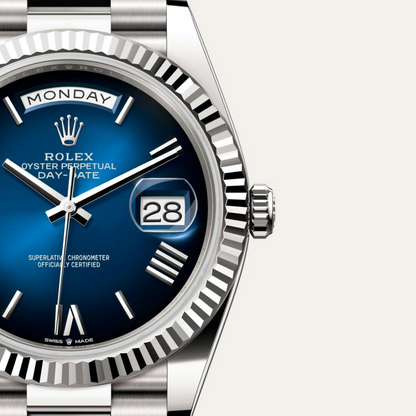 B- Rolex Day-Date 40 Oyster, 40 mm, white gold