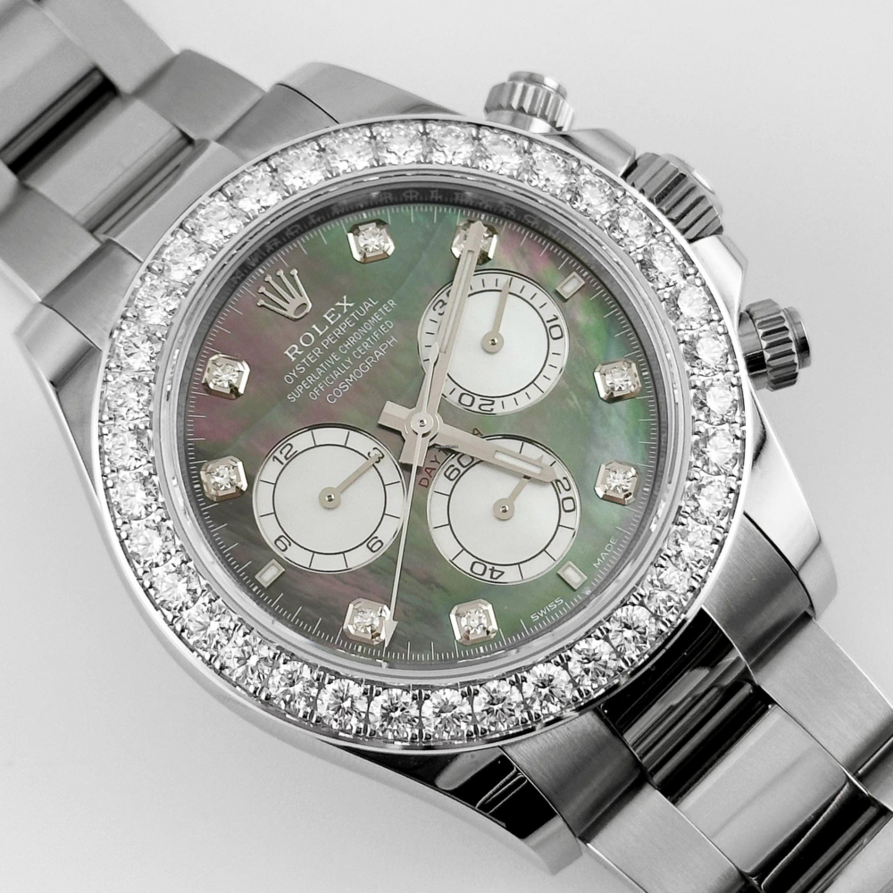 Cosmograph Daytona Oyster, 40 mm, white gold and diamonds