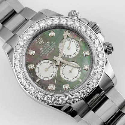 Cosmograph Daytona Oyster, 40 mm, white gold and diamonds