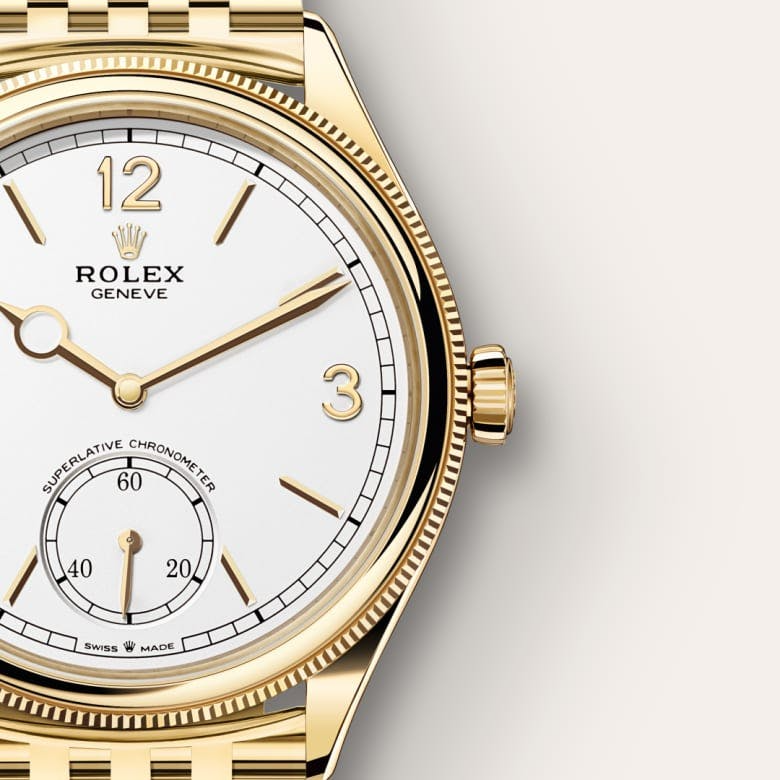 Rolex 1908 39 mm, 18 kt yellow gold, polished finish