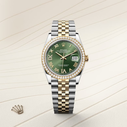 Rolex Datejust 36 Oyster, 36 mm, Oystersteel, yellow gold and diamonds
