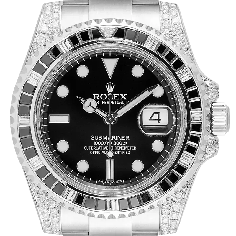 Rolex Submariner Date Silver Black Diamond, 40mm