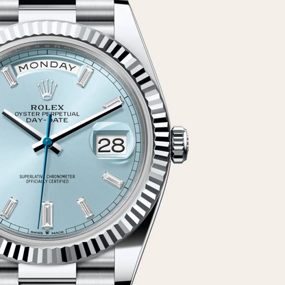 Rolex Day-Date 40 Platinum – Ice Blue Dial