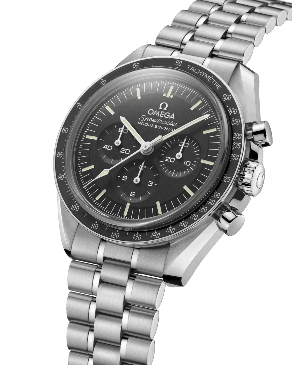 A- Speedmaster Moonwatch Professional 42 mm, steel on steel