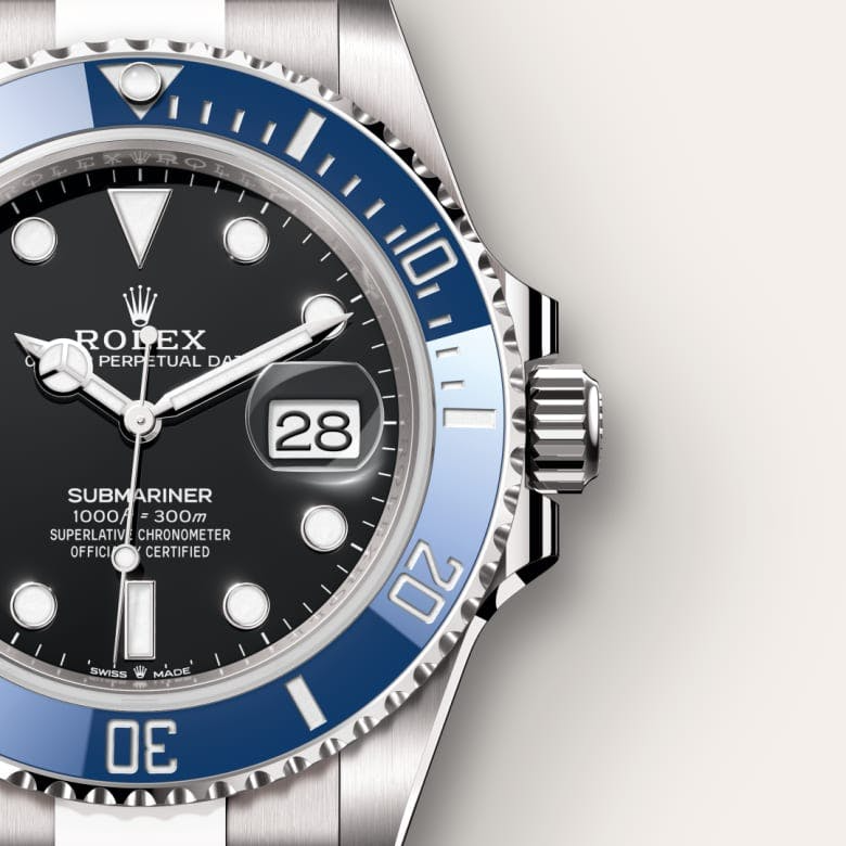A- Rolex Submariner Date Oyster, 41 mm, white gold