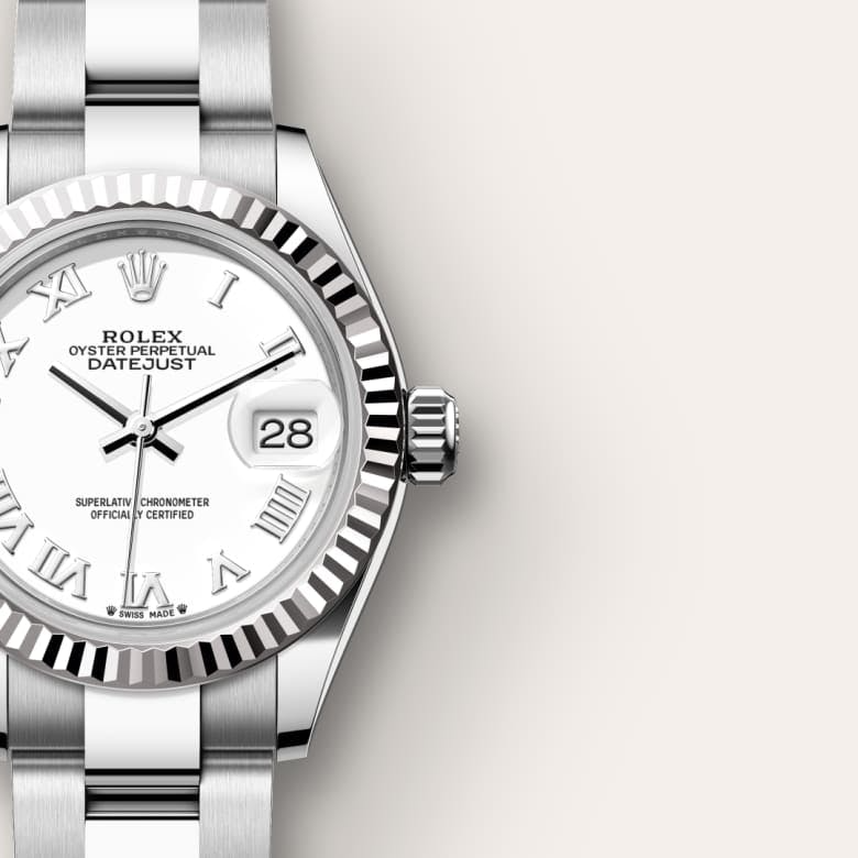 Rolex Lady-Datejust Oyster, 28 mm, Oystersteel and white gold