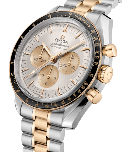A- Speedmaster Moonwatch Professional 42 mm, steel ‑ Moonshine™ gold on steel ‑ Moonshine™ gold
