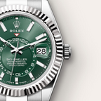 A- Sky-Dweller Stainless Steel, Green Index Dial, 42 mm