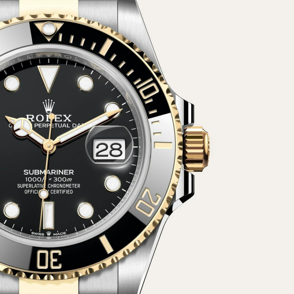 B- Rolex Submariner Date Oyster, 41 mm, Oystersteel and yellow gold