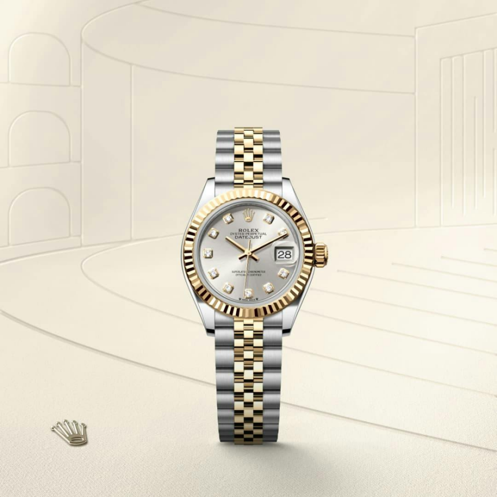 Rolex Lady-Datejust Oyster, 28 mm, Oystersteel and yellow gold