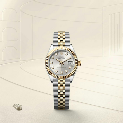Rolex Lady-Datejust Oyster, 28 mm, Oystersteel and yellow gold