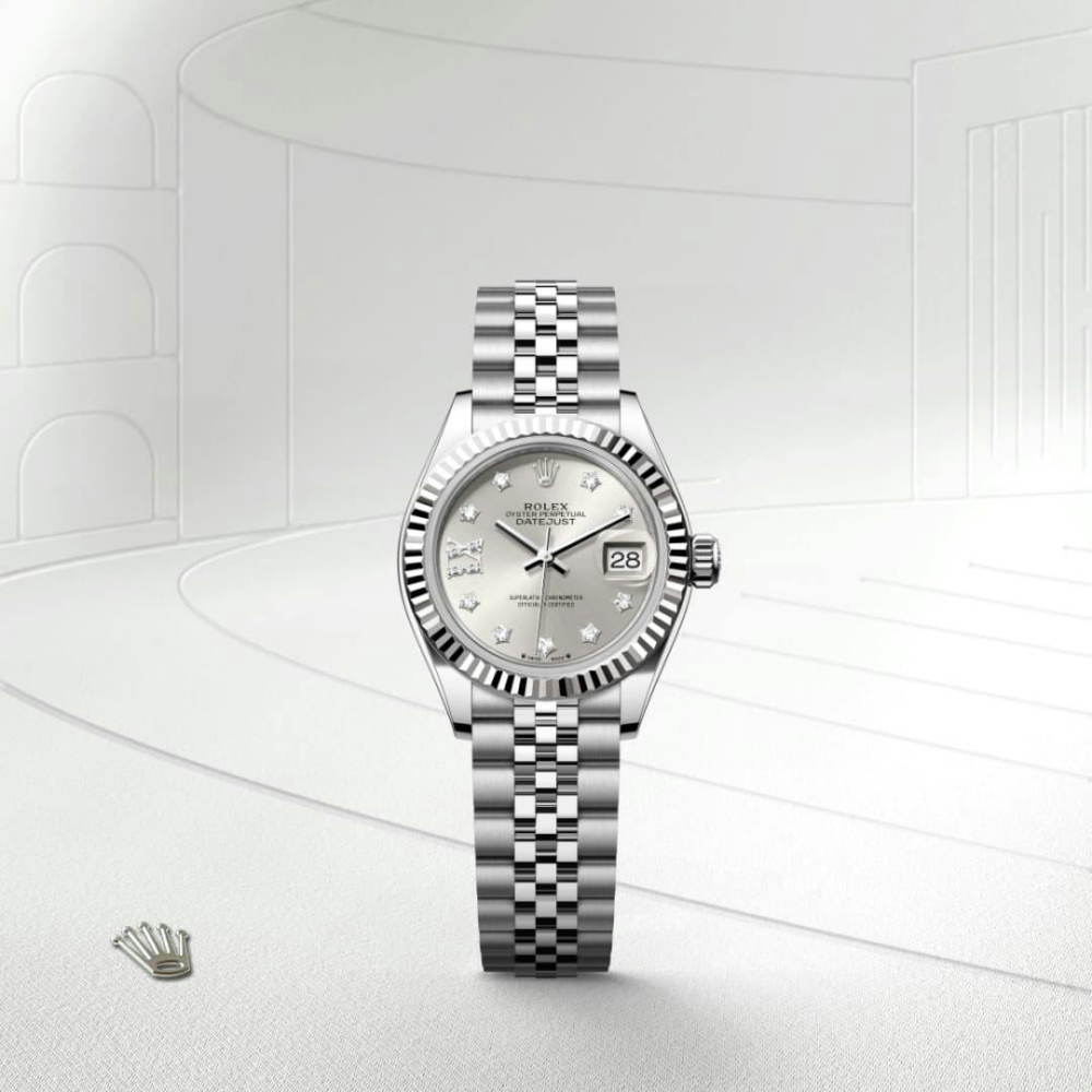 Rolex Lady-Datejust Oyster, 28 mm, Oystersteel and white gold