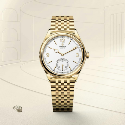Rolex 1908 39 mm, 18 kt yellow gold, polished finish