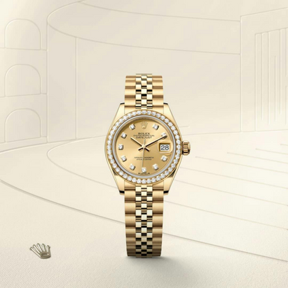 Rolex Lady-Datejust Oyster, 28 mm, yellow gold and diamond