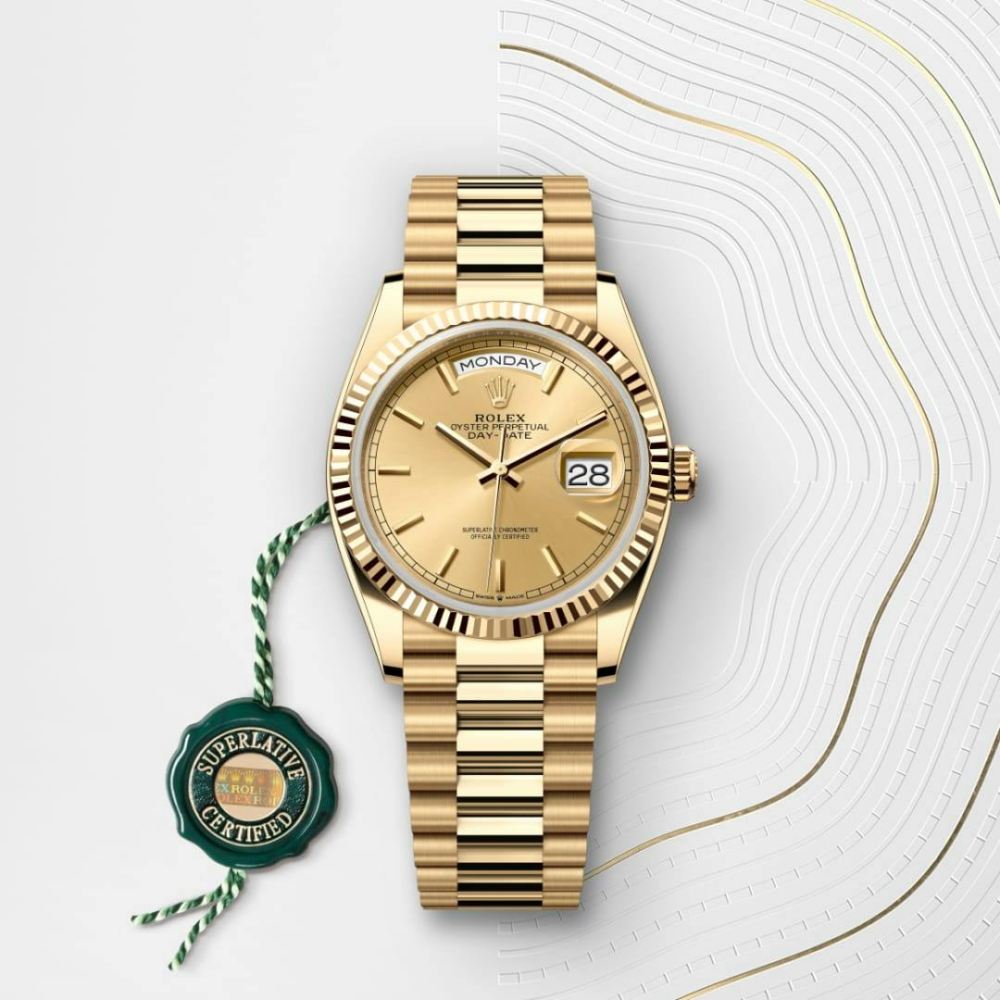 A Rolex Day-Date 36 Oyster, 36 mm, yellow gold