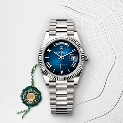 B- Rolex Day-Date 40 Oyster, 40 mm, white gold