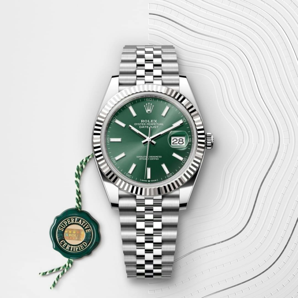 Rolex Datejust 41 Oyster, 41 mm, Oystersteel and white gold