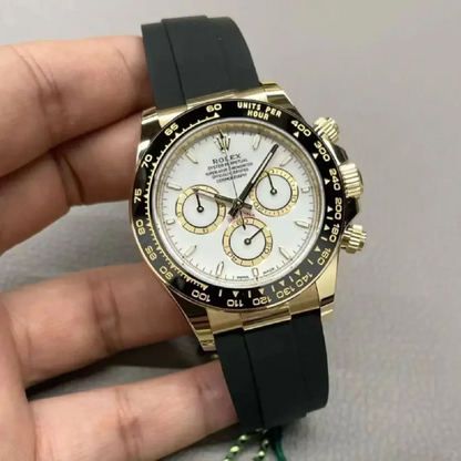 Rolex Cosmograph Daytona Yellow Gold White Dial with Oysterflex Bracelet