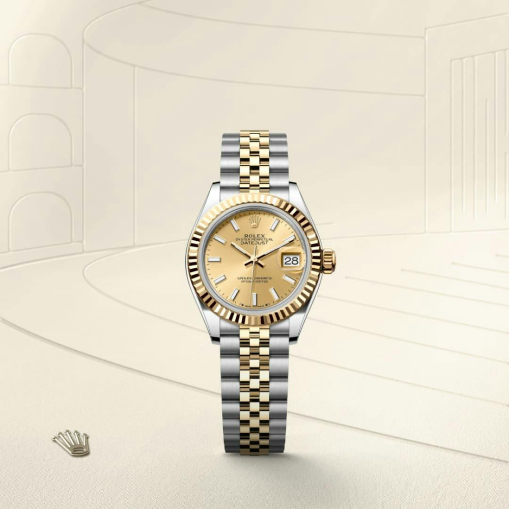 Rolex Lady-Datejust Oyster, 28 mm, Oystersteel and yellow gold