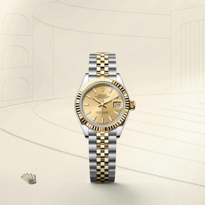 Rolex Lady-Datejust Oyster, 28 mm, Oystersteel and yellow gold