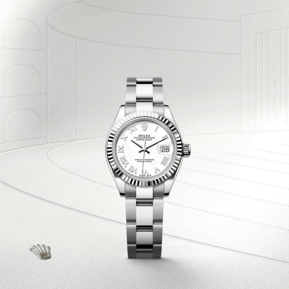 Rolex Lady-Datejust Oyster, 28 mm, Oystersteel and white gold