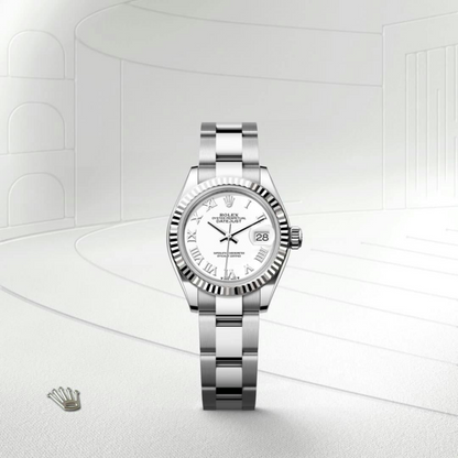 Rolex Lady-Datejust Oyster, 28 mm, Oystersteel and white gold