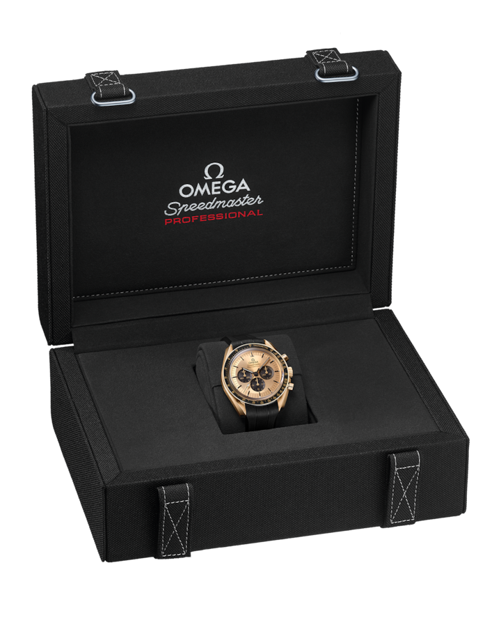 Speedmaster Moonwatch Professional 42 mm, Moonshine™ gold on rubber strap