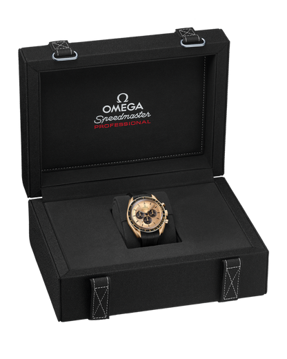 Speedmaster Moonwatch Professional 42 mm, Moonshine™ gold on rubber strap