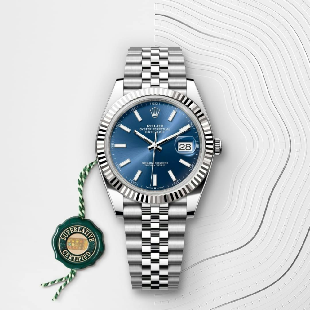Rolex Datejust 41 Oyster, 41 mm, Oystersteel and white gold