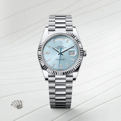 Rolex Day-Date 40 Platinum – Ice Blue Dial