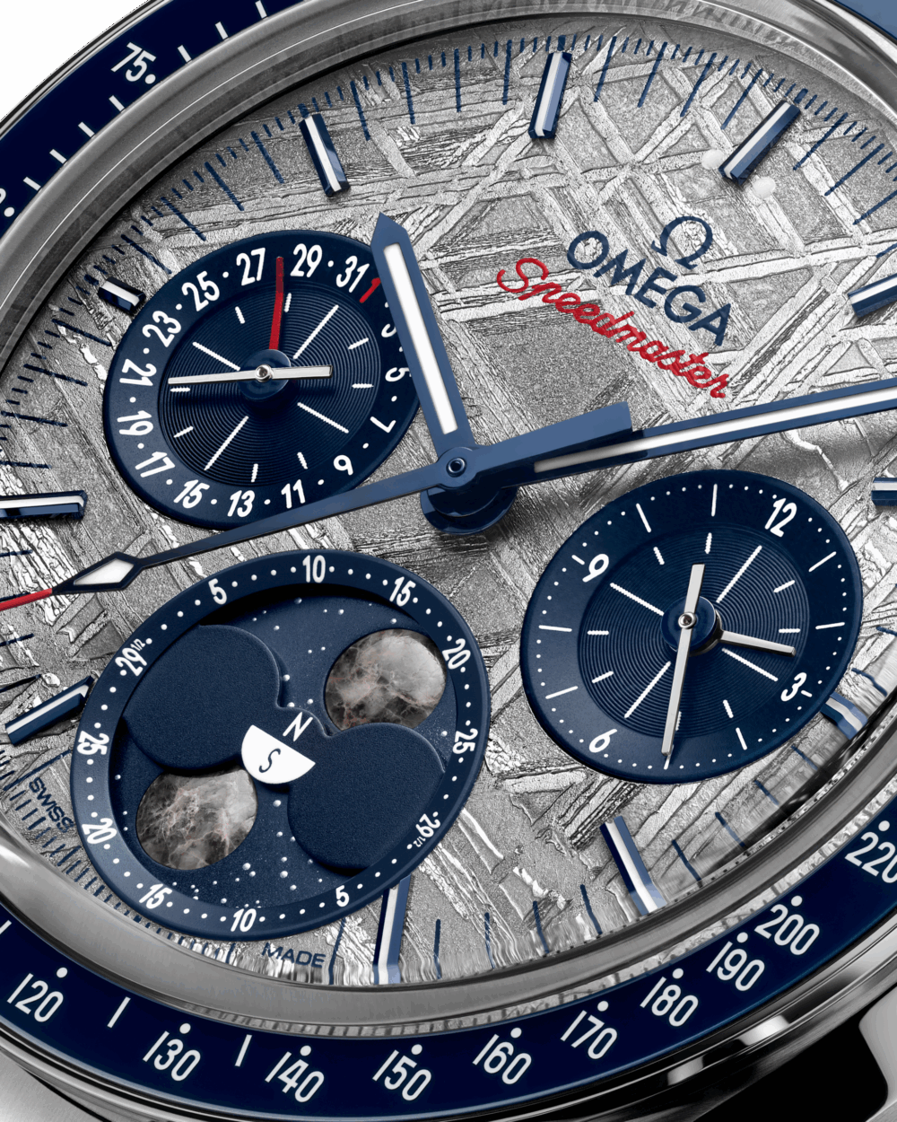 Speedmaster Moonphase 43 mm, steel on steel