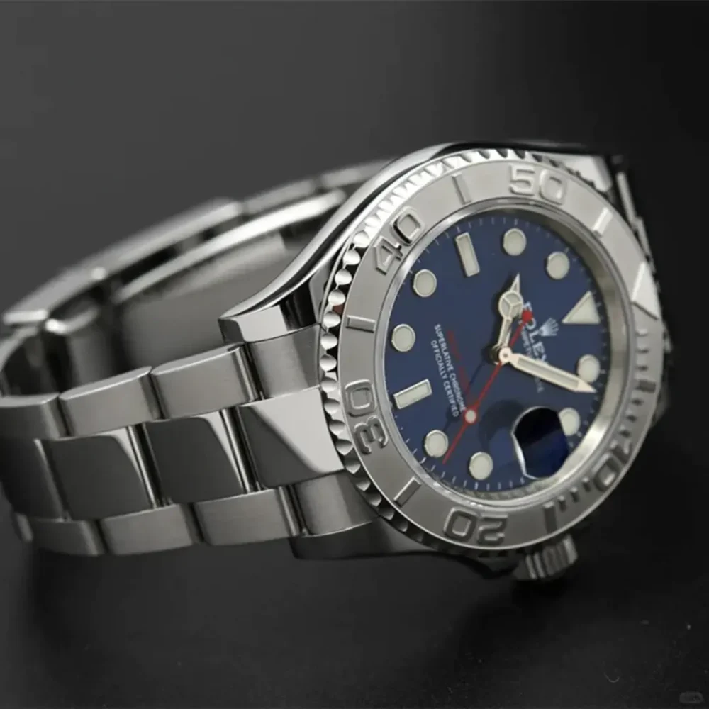 The Oyster Perpetual Yacht-Master 40 in platinum and Oystersteel with an Oyster bracelet