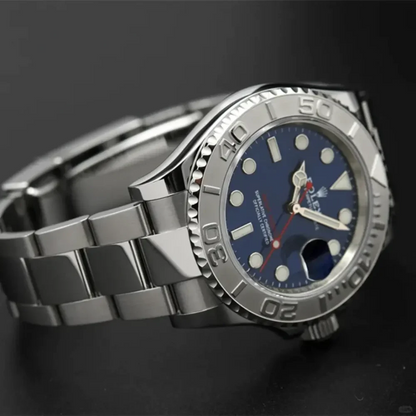 The Oyster Perpetual Yacht-Master 40 in platinum and Oystersteel with an Oyster bracelet